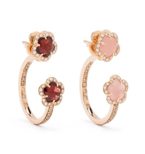 18kt rose gold Figlia dei Fiori diamond hoop earrings
